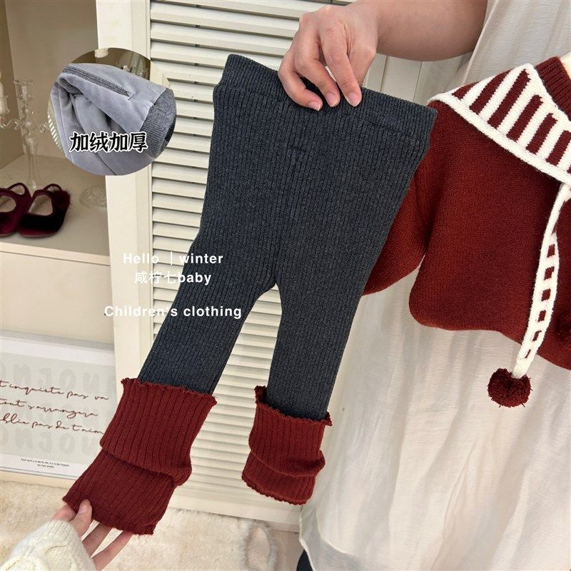 咸柠七女童毛衣过年服圣诞新年红色上衣连帽蝴蝶结斗篷儿童针织衫