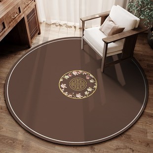 新中式圆形地毯书房转椅地垫木地板地面保护垫办公电脑椅子脚垫子