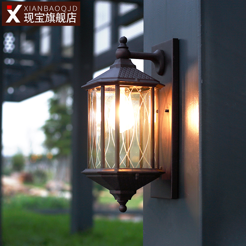 壁灯超亮室外复古led大门口阳台户外防水庭院别墅走廊新中式墙灯