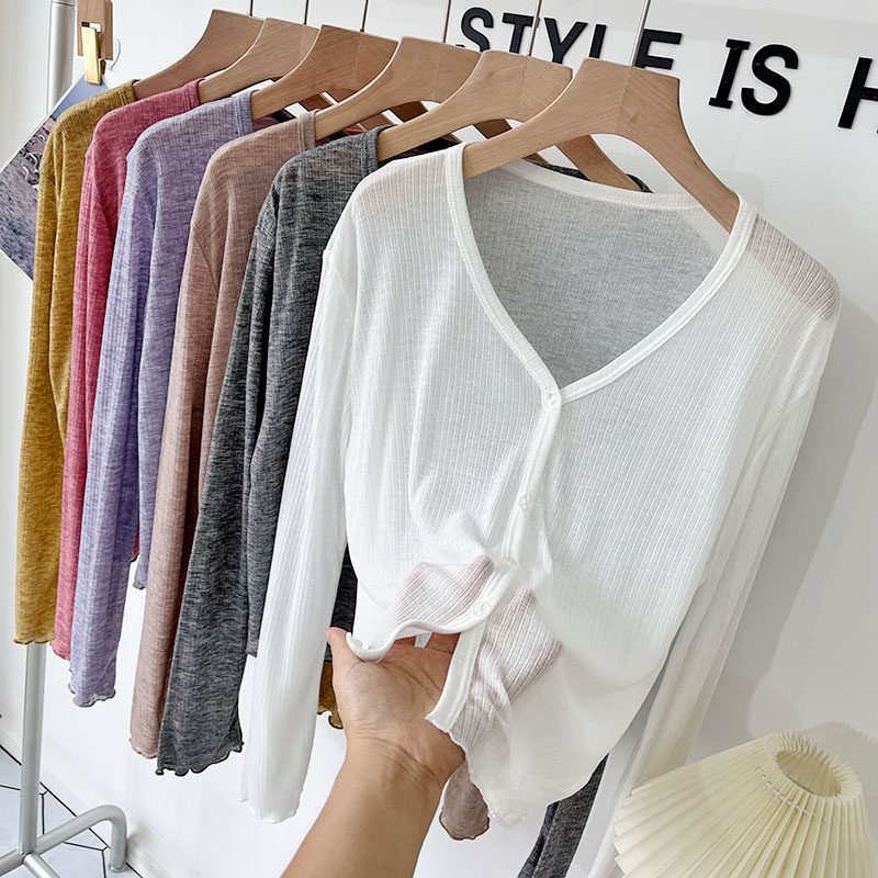 微透针织防晒衬衣小披肩夏季2022新款开衫短款薄外套女高腰上衣潮,女装/女士精品,短外套,淘宝优惠券,粉丝福利购,淘宝优惠卷