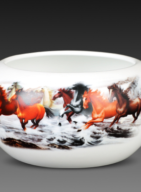 大烟灰缸景德镇陶瓷新中式创意客厅摆件时尚茶海复古实用茶洗笔洗