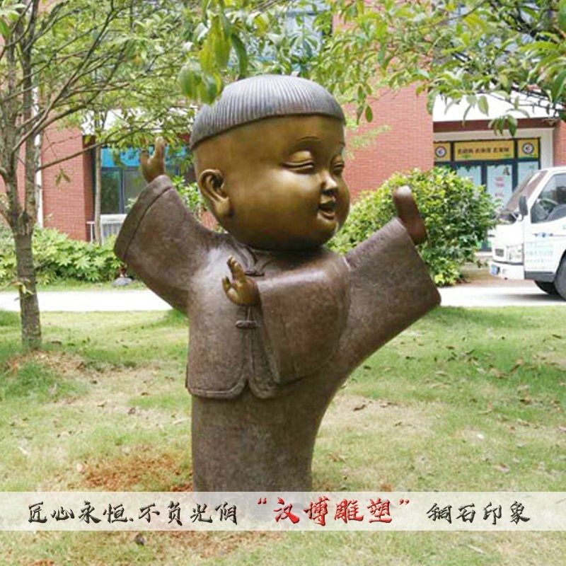 玻璃钢彩绘小孩雕塑户外园林景观童趣主题雕像铜雕小孩嬉戏人物像
