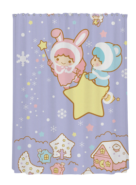 in风卡通浴帘子星免打孔防水防霉帘子卫生间淋浴隔断浴室挂帘