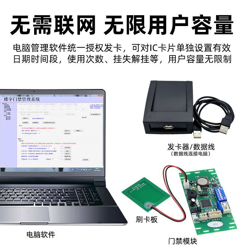 楼宇对讲门禁系统I脱机写卡E一体机免布线蓝本嵌入式L