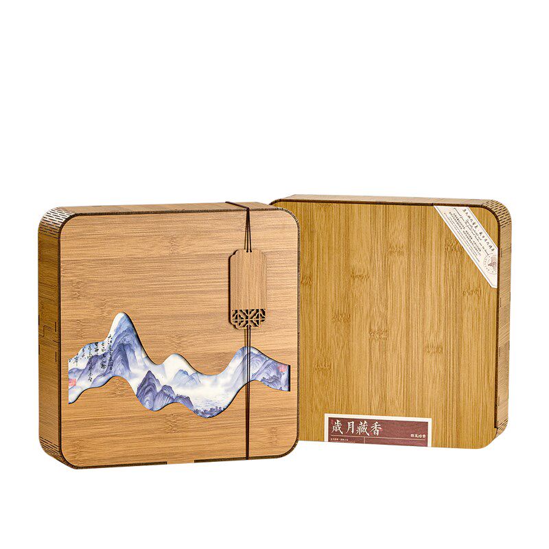 新款普洱茶饼礼盒仿竹制福鼎白茶老白茶通用茶叶包装盒空盒