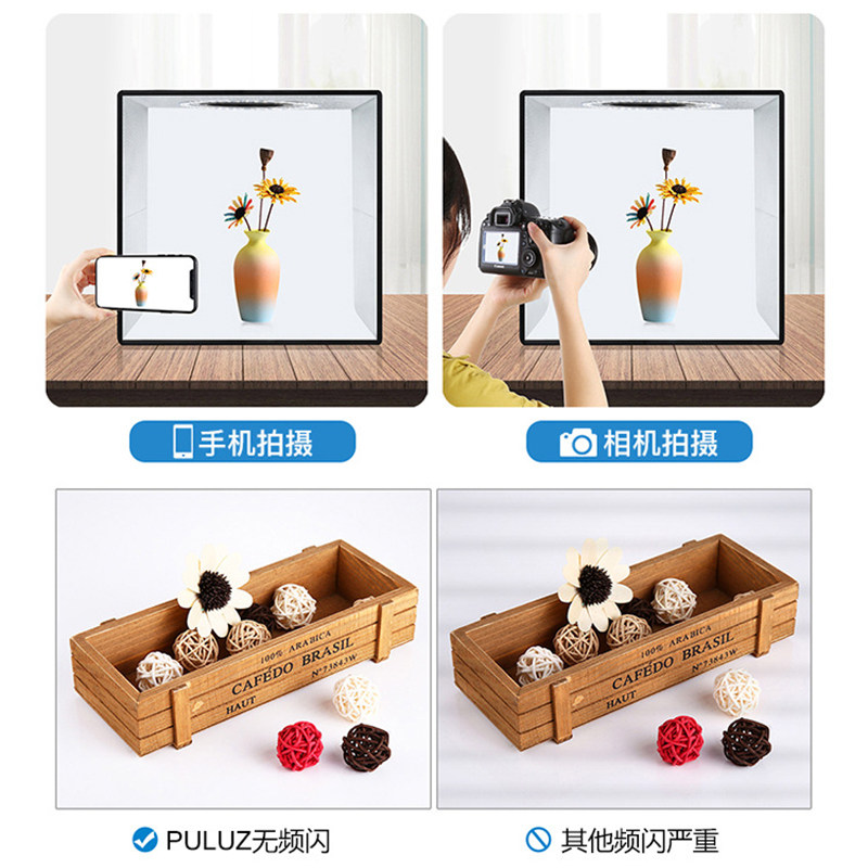 小型摄影棚环形灯ld补光灯淘宝拍摄灯箱道具迷你柔光箱静物