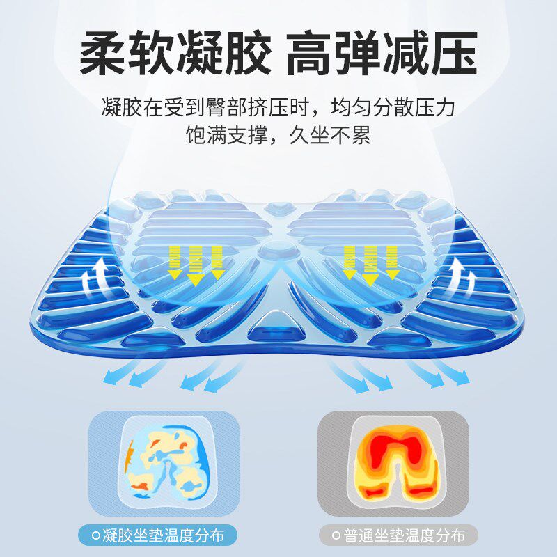 知梦人夏季凝胶坐垫办公室冰垫硅胶椅垫汽车加大屁股垫子透气座垫