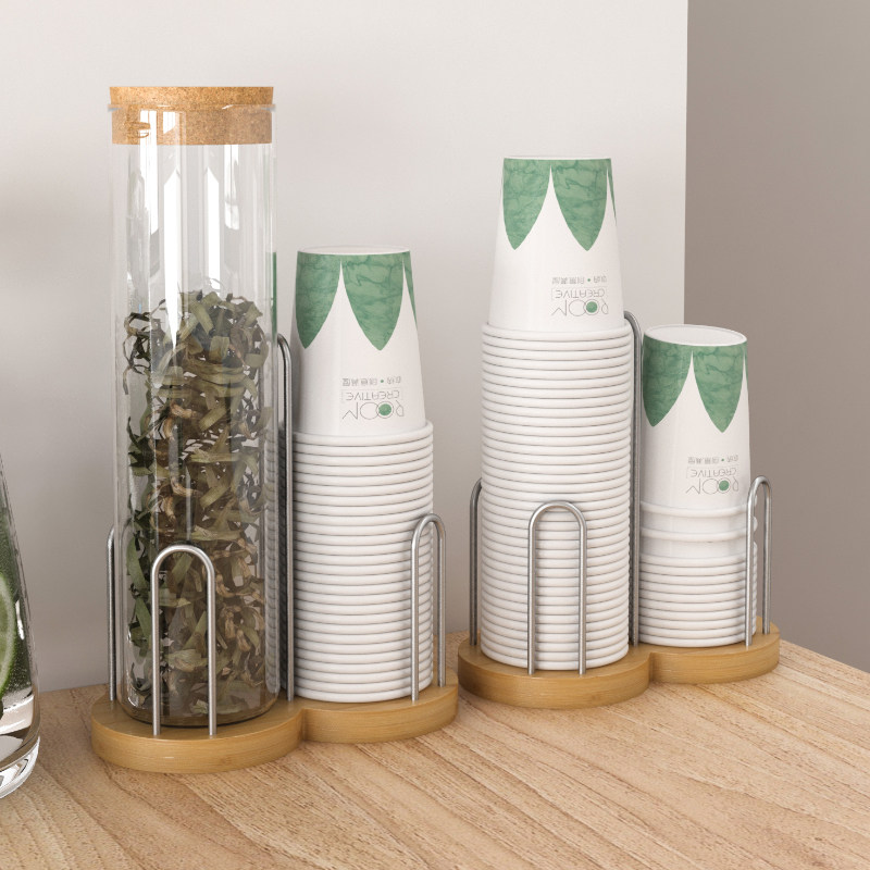 纸杯架取杯架奶茶店咖啡厅一次性杯架饮水机吧台桌面纸杯托架