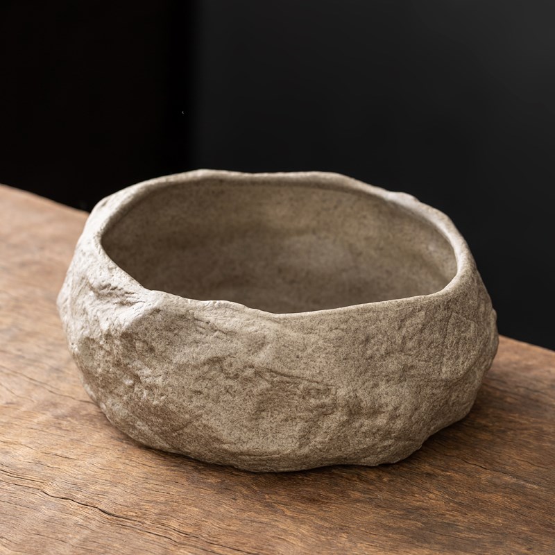 仿石头水培器皿陶瓷花盆水养铜钱草专用碗莲睡莲盆缸盆栽盆景盆子