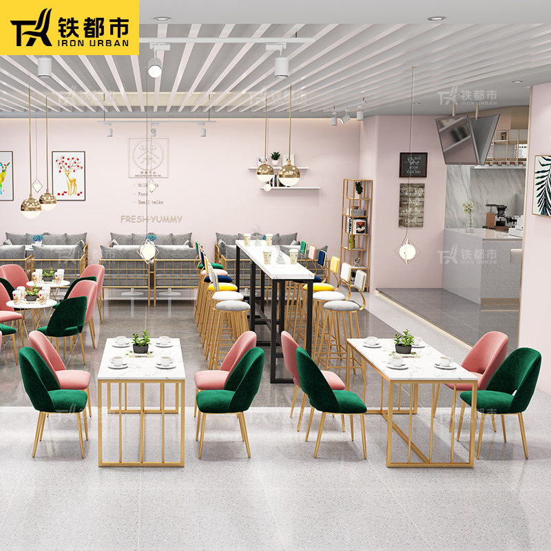 吧台桌大理石阳台家用简约奶茶店靠墙小长条酒吧实木高脚桌椅组合图片