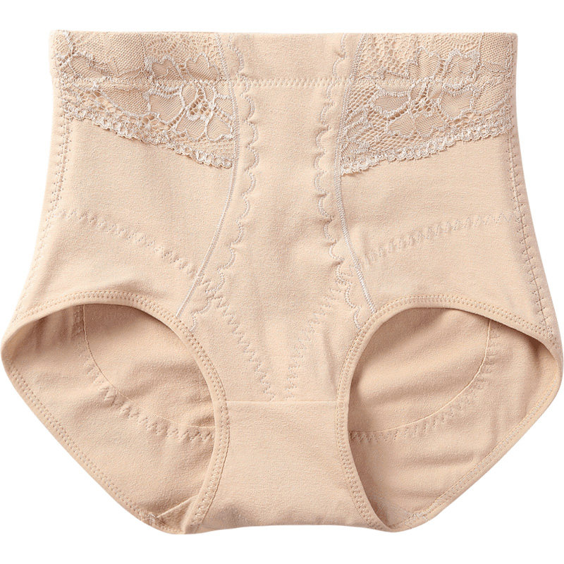 3条中腰收腹内裤女式透气纯棉裆收复收小肚子神器提臀塑身裤高腰