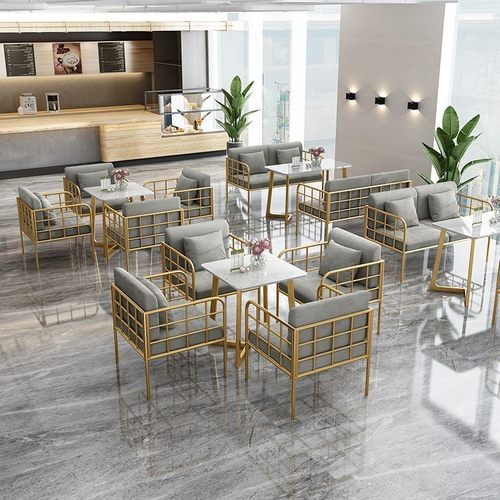 美容院奶茶甜品店音乐酒吧茶餐厅咖啡厅轻奢铁艺卡座沙发桌椅沙发