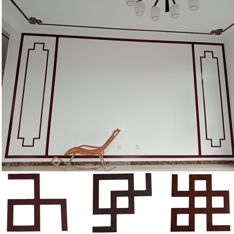 新中式吊顶实木线条装饰木线背景墙装饰平板线阴角线烤漆厂家定制图片
