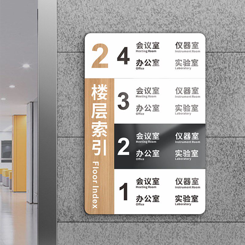 楼层索引牌指示牌医院大厅引路牌导引牌创意高档亚克力酒店楼层指