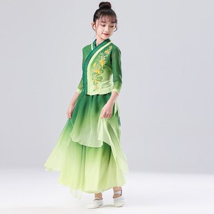 儿童胶州秧歌服演出服女童新款 泥土可以芬芳剧目艺考斗笠舞蹈服装