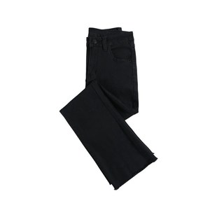 加绒微喇牛仔裤女2023年秋冬新品高腰显瘦八分小个子喇叭牛仔裤女