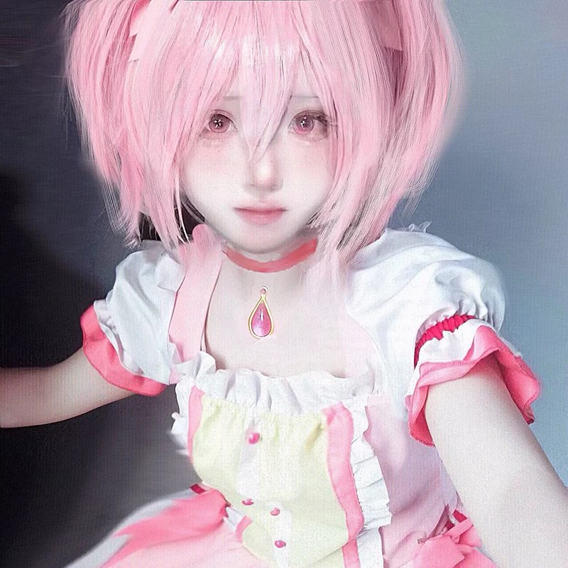 优奇 魔法少女小圆 鹿目圆 cos假发 头皮顶 中号虎口夹双马尾