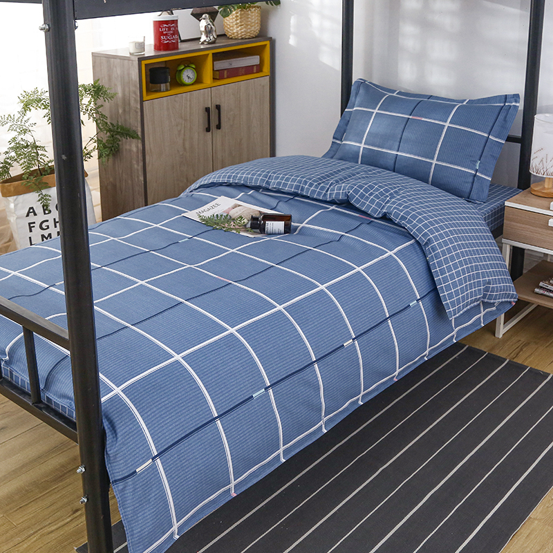 全棉大学生三件套纯棉宿舍0.9m米床上下铺6件套寝室单人床单被套