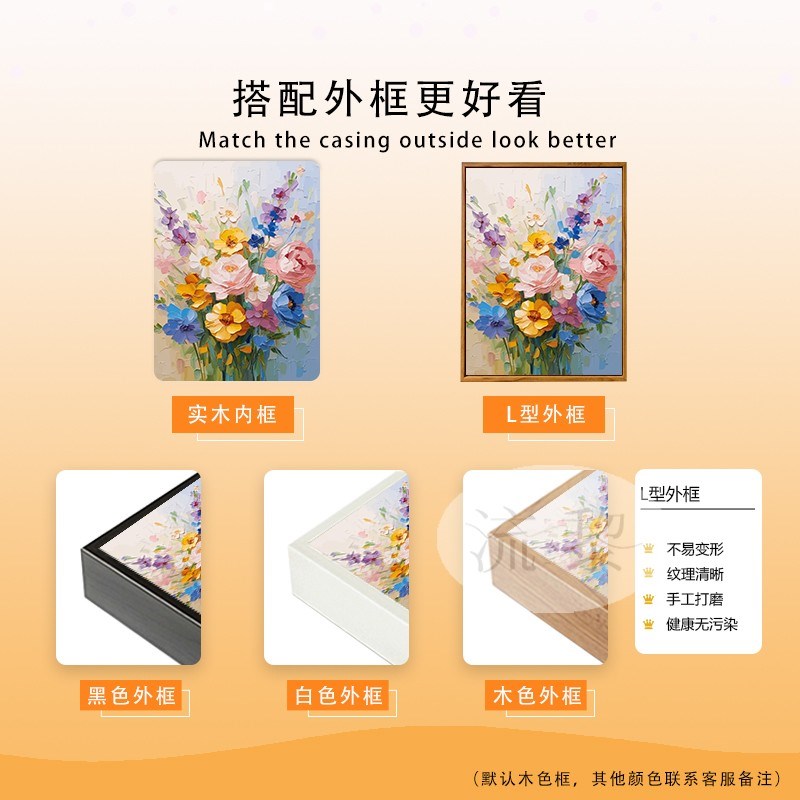 繁似锦卉DIY数字油彩画解闷手工绘填充涂色高级感客厅装饰画