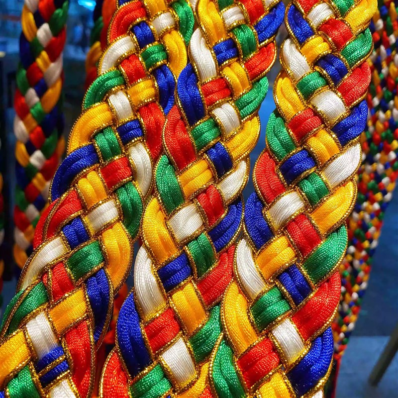 藏族饰品手工五色金刚结车挂五彩哈达辫子车饰彩线吉祥结车挂挂饰