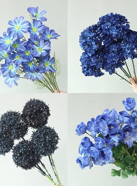 宝蓝色仿真枝装深蓝婚庆结婚礼装饰假艺材塑料拱门