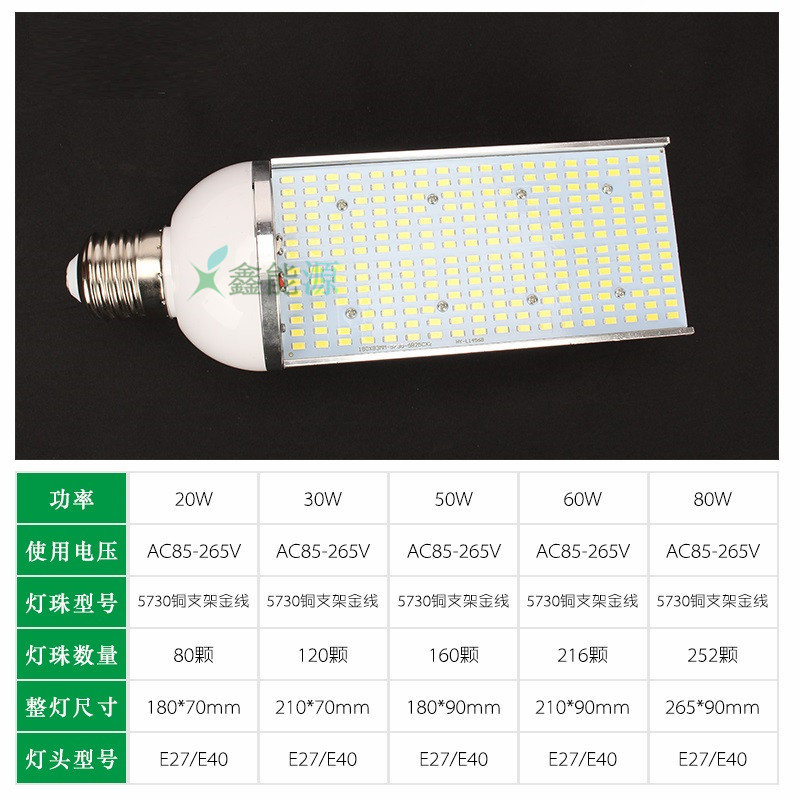 led横插灯路灯专用灯泡E螺口玉米灯路灯光源替换高压钠灯金卤灯