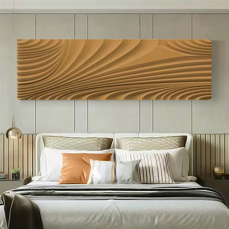 侘寂风抽象客厅沙发背景墙壁挂画立体浮雕手绘油画卧室床头装饰画