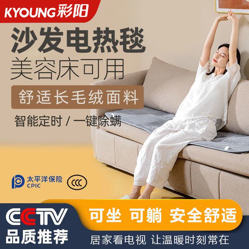 彩阳沙发电热毯客厅长条形院床按摩床保暖电加热坐垫