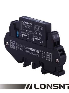 LONSNTE蓝石固态继电器RM1-CB380D3交流380VAC 3A导轨模组超薄SSR