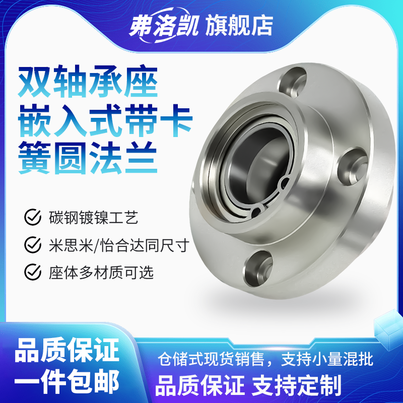 嵌入式圆法兰双轴承座BGRZBFU32