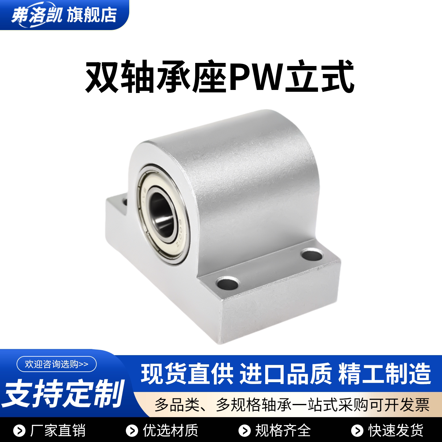 PW型立式双轴承座组件铝合金支撑