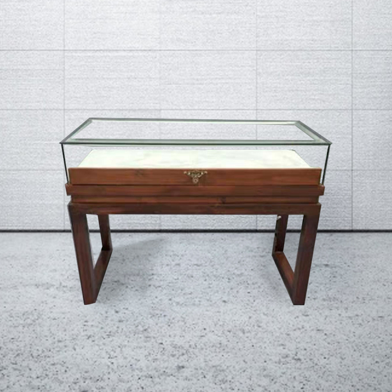 复古实木珠宝展示柜玉器翡翠古玩博物馆展示柜台首饰柜饰品展示柜