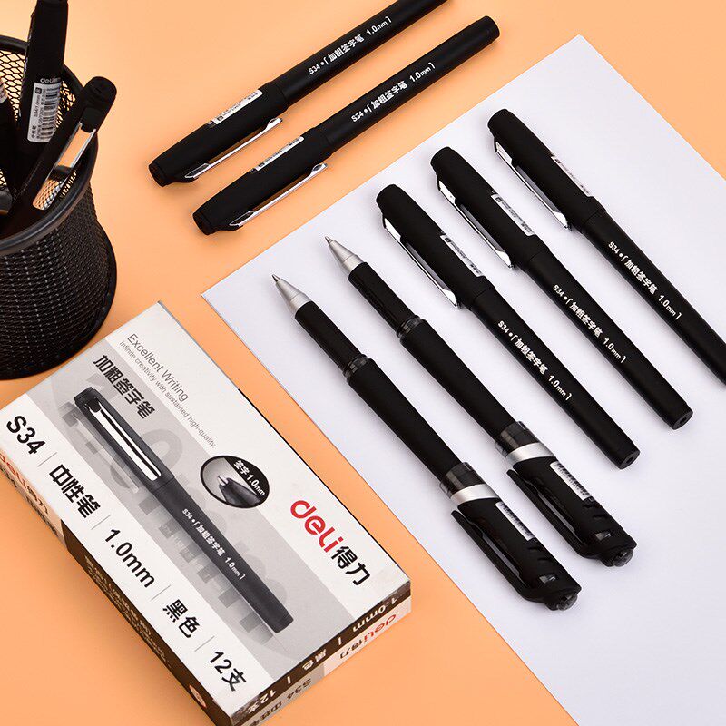 商务mm中性笔粗笔画签名笔黑色粗笔芯签字笔记事笔加粗办公用