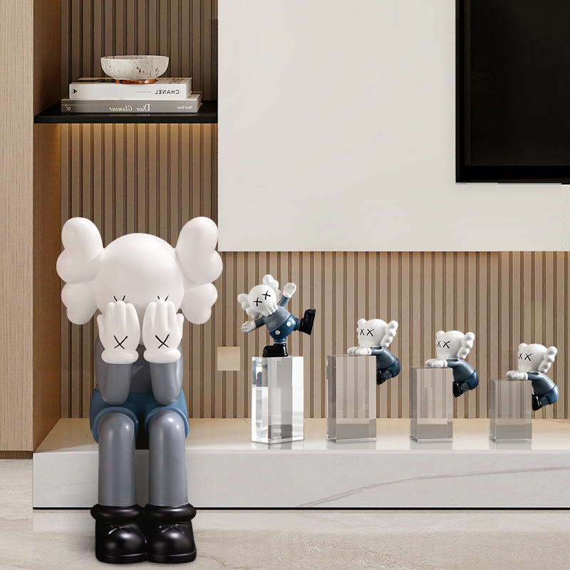 电视柜暴力熊装饰大摆件玄关落地客厅家居饰品坐姿kws公仔高级感