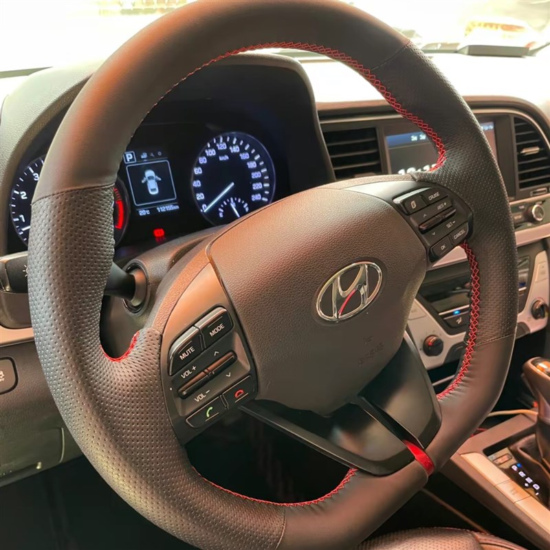 北京现代菲斯塔方向盘套真皮手缝领动名图菲斯塔四季通用汽车把套