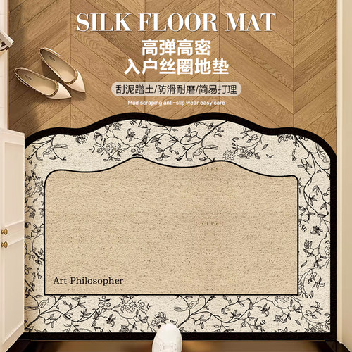 入户门丝圈地垫进门玄关大门口耐脏蹭土防滑垫子22年新款地毯