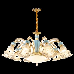 欧式吊灯陶瓷客厅灯朝下年新款现代大气家用卧室灯具