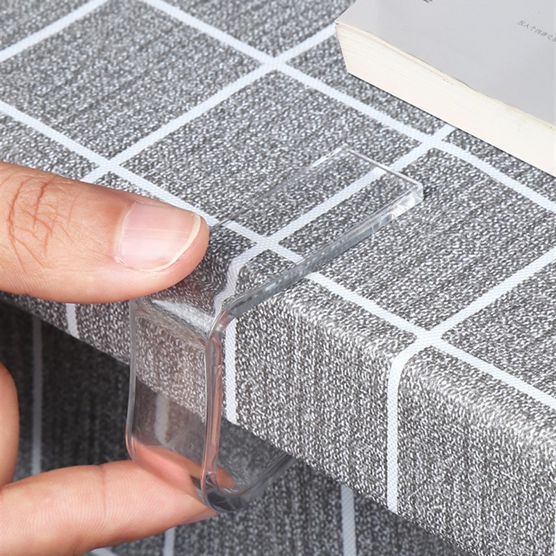 桌布防滑固定器会议室台布圆桌茶几免洗一次性pvc桌垫透明卡扣夹