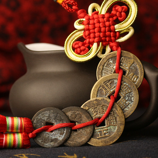 五帝钱真品铜钱纯铜护宅招财小大钱挂件门对门过门石压门槛古钱币