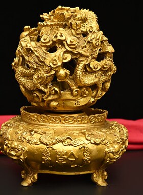 纯铜九转乾坤鼎摆件时来运转球家居办公室装饰品摆设开业乔迁礼品