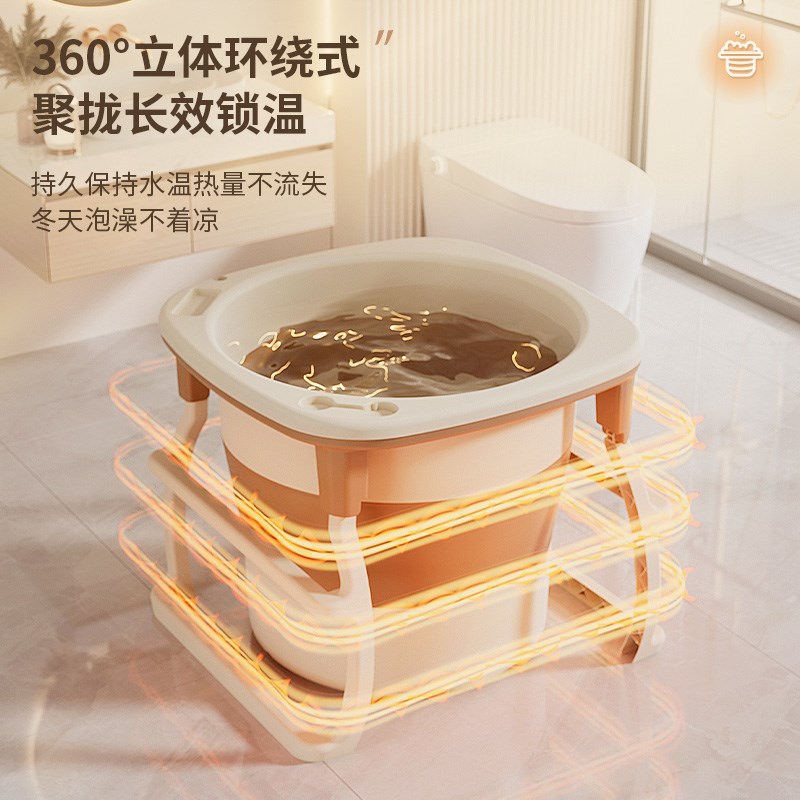 婴儿家用游泳池儿童泡澡桶全身洗澡盆成人折叠浴缸大人沐浴桶加高