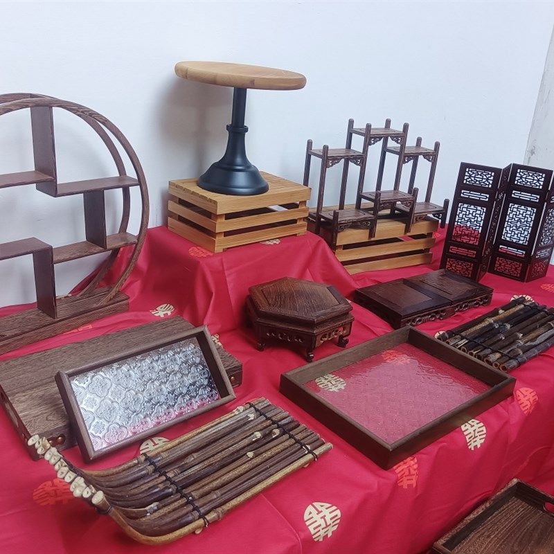新中式甜品台架子宝宝宴茶歇甜品台展示架订婚宴展示架摆台摆件