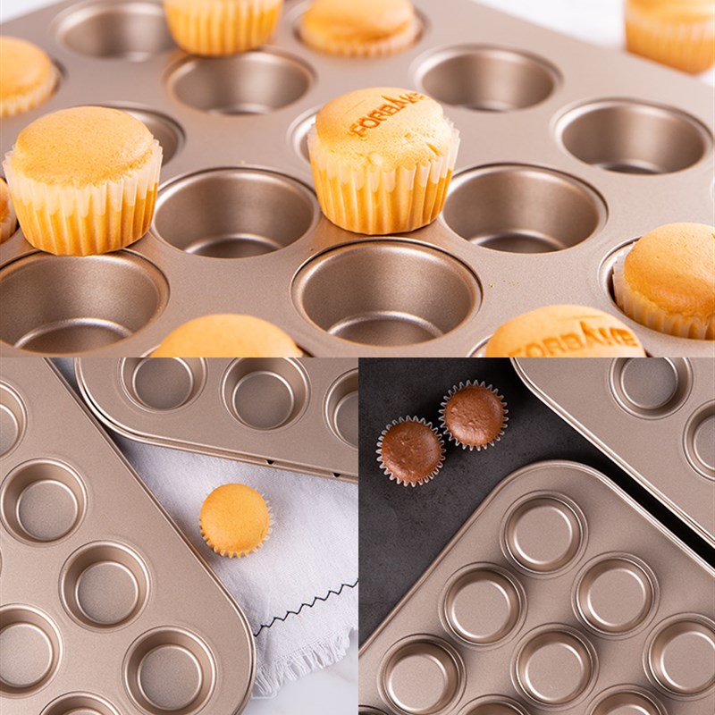法焙客迷你马芬烤盘24连烤箱用小蛋糕烤盘 纸杯戚风模具蛋糕模具