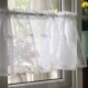 白色绣花半帘门帘小窗纱帘 柜帘厨房飘窗帘遮阳帘日韩式 厨房门帘
