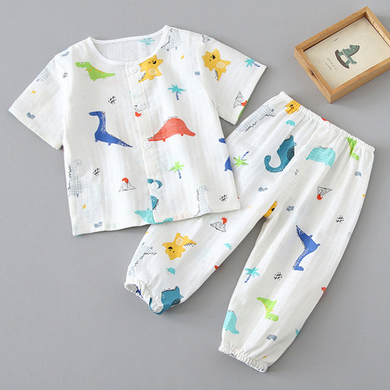 儿童睡衣夏季薄款春秋纯棉短袖套装棉纱纱布女童宝宝男童家居服,童装/婴儿装/亲子装,家居服套装,淘宝优惠券,粉丝福利购,淘宝优惠卷