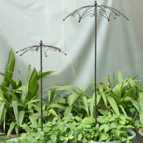 美式做旧铁艺植物爬藤架阳台户外月季支架雨伞花插庭院攀爬花架
