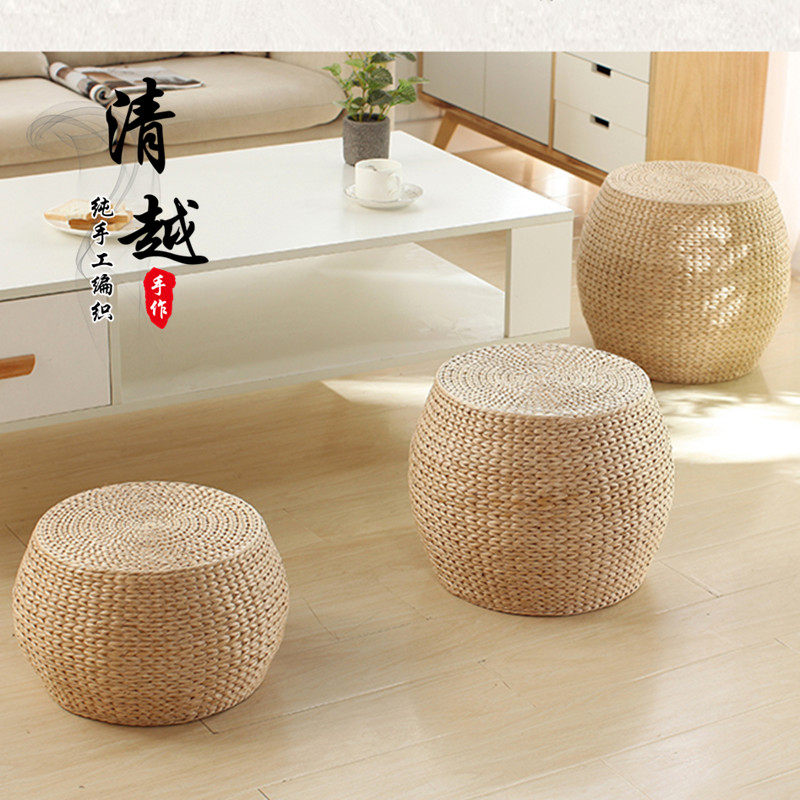 草编坐凳矮凳田园简约客厅门厅换鞋凳沙发凳圆凳蒲草坐墩儿童小凳,住宅家具,矮凳,淘宝优惠券,粉丝福利购,淘宝优惠卷
