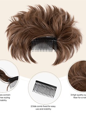 欧美假发女弯曲金属丝插梳式卷发包假发包凌乱鸡窝头花苞头丸子头