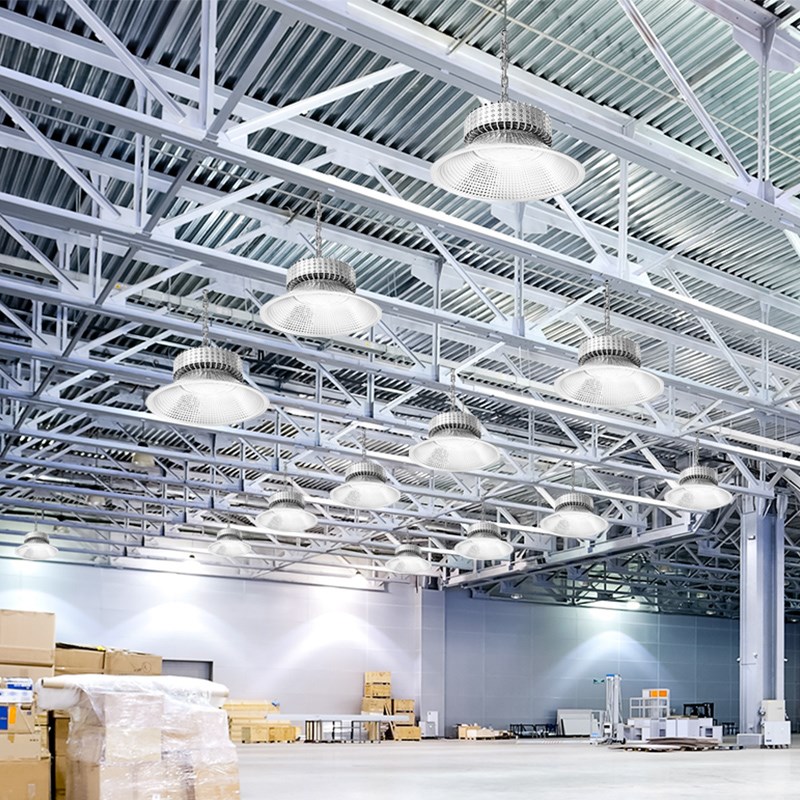 LED工矿灯工厂房仓库车间球场室内照明吊灯天棚灯罩超亮100瓦200w