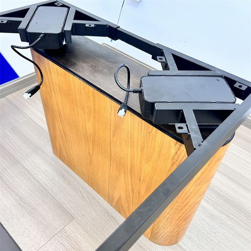 电动升降桌 四电机办公老板桌茶台会议桌可定制实木护腿颜色定制